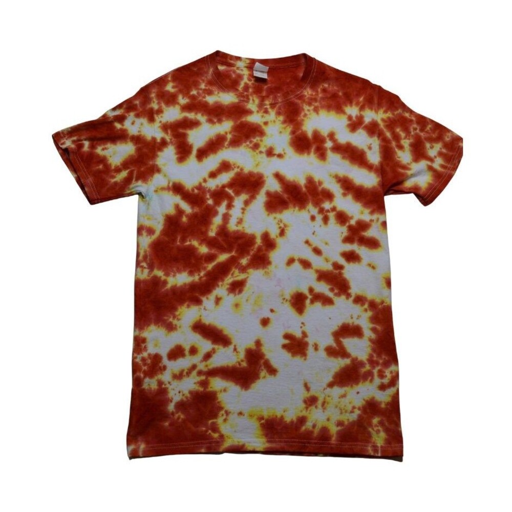 Tie Dye Unisex Small Red Crumple Short Sleeve T-Shirt